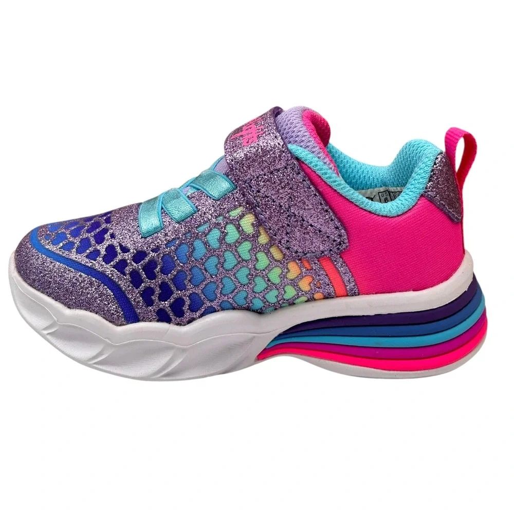 Skechers Baby Girls Slip-on Light-up Sneaker Size 6 Pink-Purple-Mult Lightweight